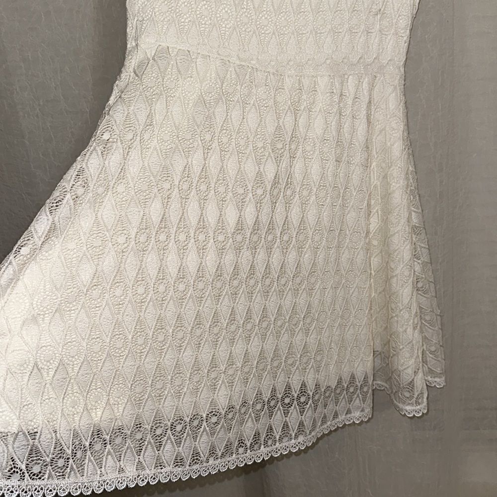 Blackout S Ivory Cap Sleeve Lace A-Line Dress - Picture 10 of 12